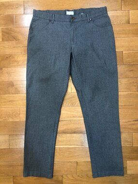 Hickey Freeman Lightweight Straight Leg Charcoal Gray Pants 36x32